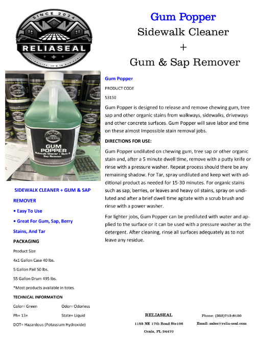 Gum Popper Info Sheet