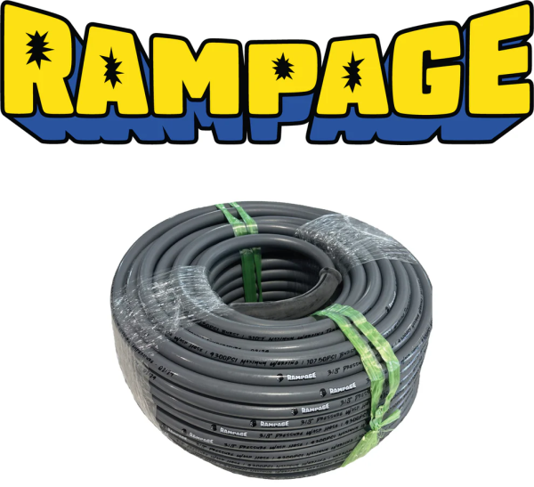 RAMPAGE 50' Smooth Gray 3/8" Single Wire 4300 PSI High Pressure Hose