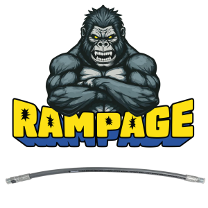 RAMPAGE Smooth Gray 3/8" Double Wire 7300 PSI Whip hoses
