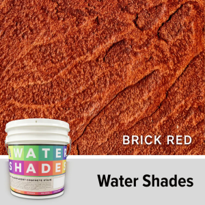 Water Shades - Semi-Transparent Concrete Stain - Brick Red Color